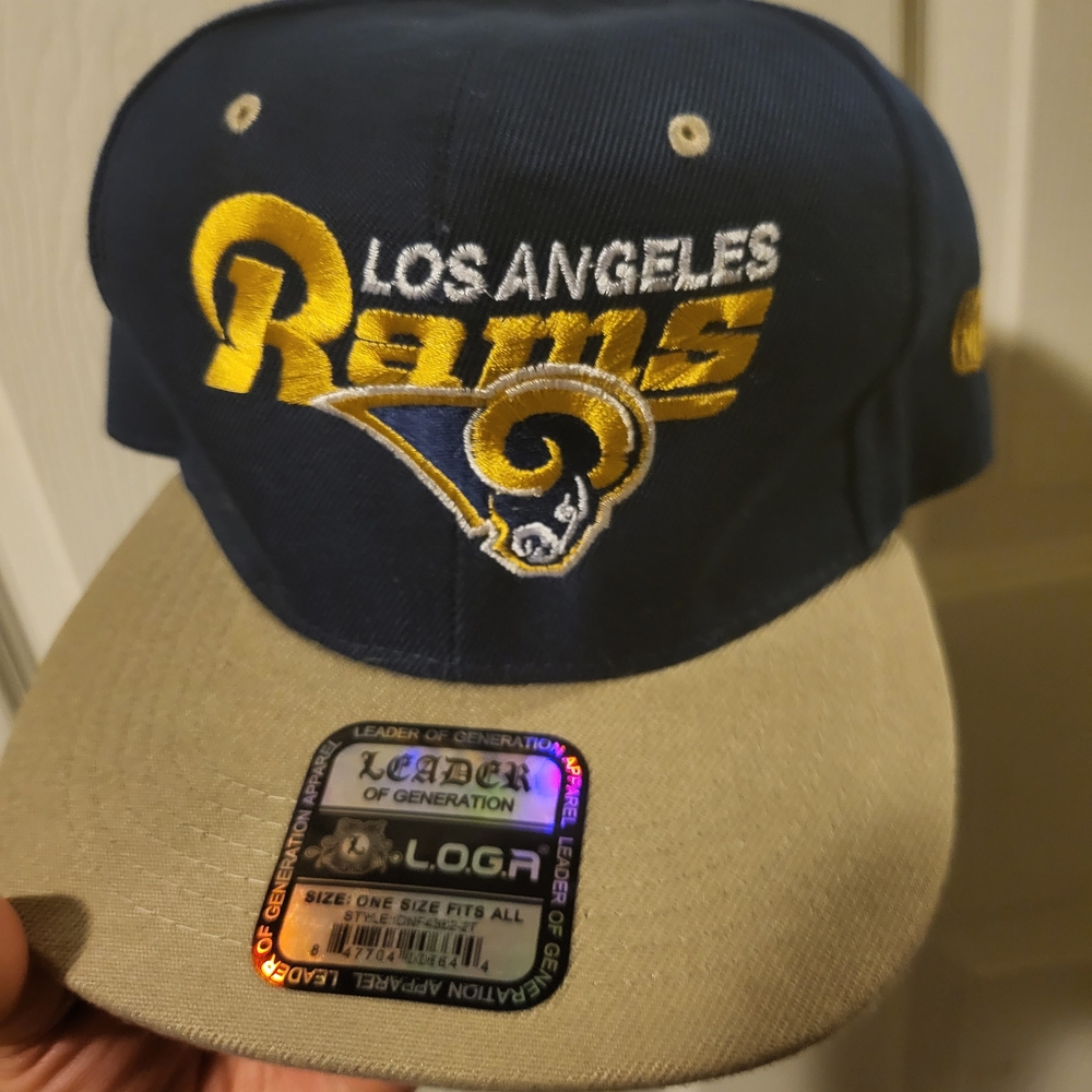 Los Angeles Rams Cap - Navy and Tan NEW Unworn One Size Fits All Snap Back